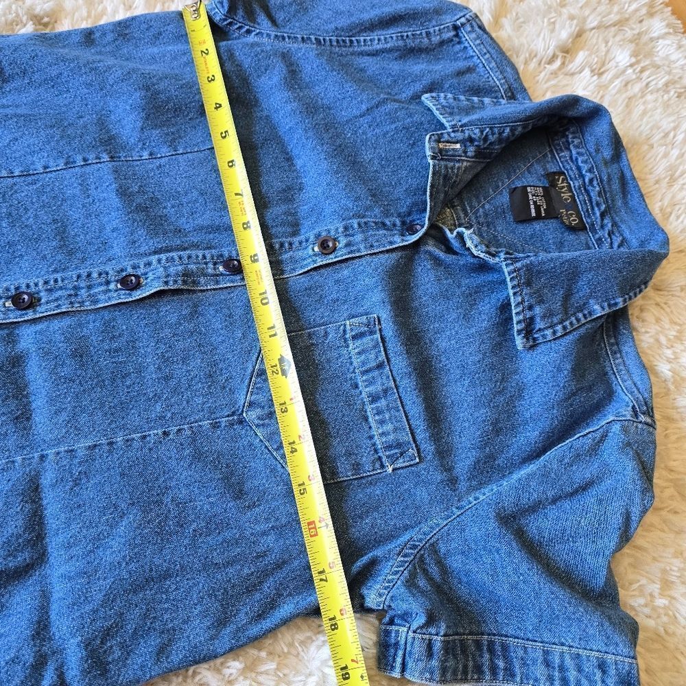 STYLE & Co Womens Denim Button-Up Dress Size 8P Vintage 90s - Picture 6 of 8